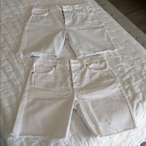 Frame Denim Ivory Cutoff Shorts